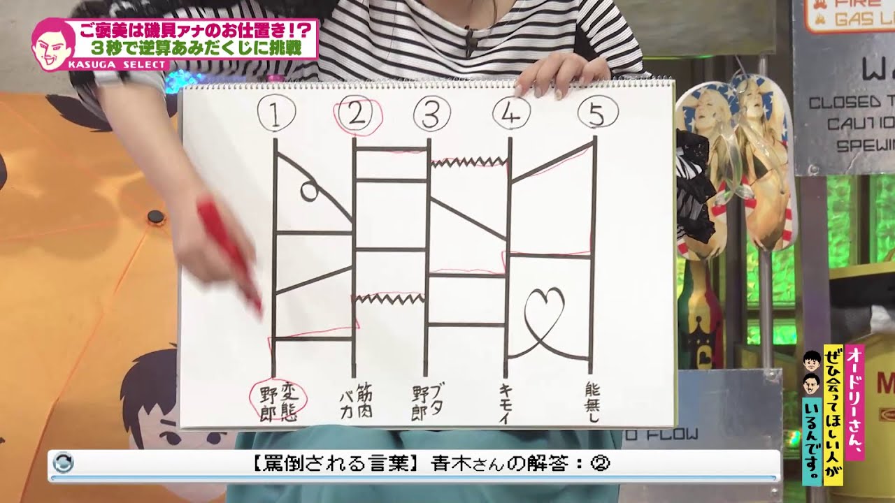 【ほぼ放送復元！完全版】磯貝アナからのお仕置きを受けたい！？あみだくじ最強男の挑戦(オードリーさん、ぜひ会ってほしい人がいるんです。)