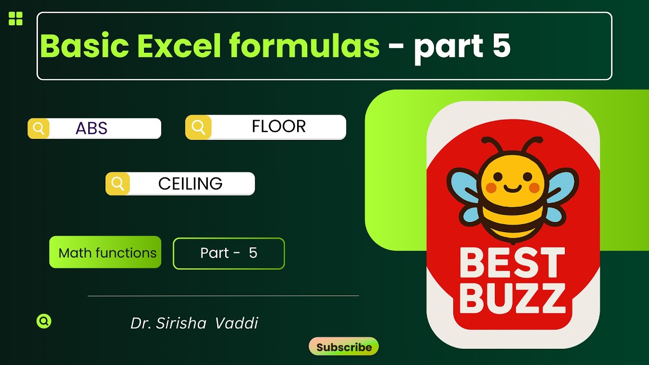 Basic Excel Formulas - Part 5