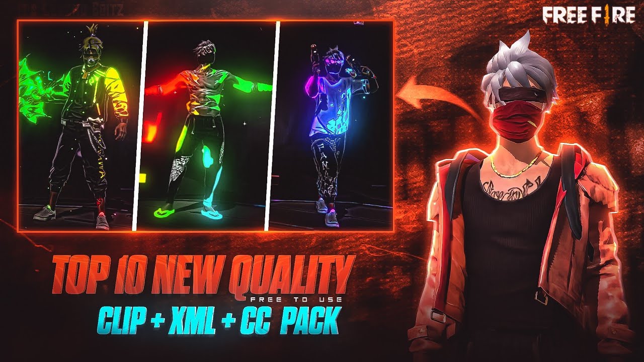 Top 10 Best Clips + Xml + CC Pack 🤯‼️New Trends Clip ‼️ Free Fire Clips Pack ✨‼️Quality HD Clips 🤩