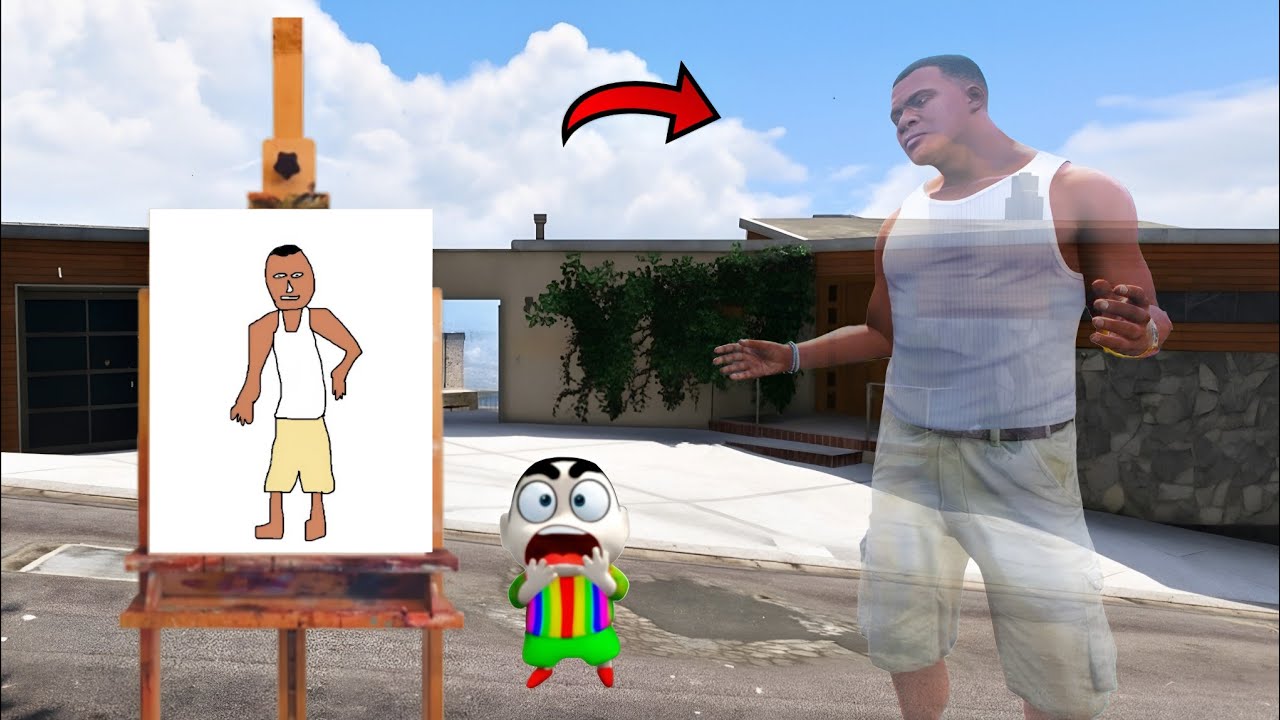 FRANKLIN BECOME INVISIBLE WITH HELP OF MAGICAL PAINTING BOARD IN GTA 5