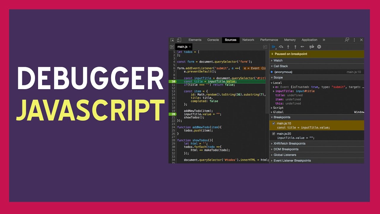 SUSTITUIR CONSOLE.LOG POR EL DEBUGGER de JAVASCRIPT