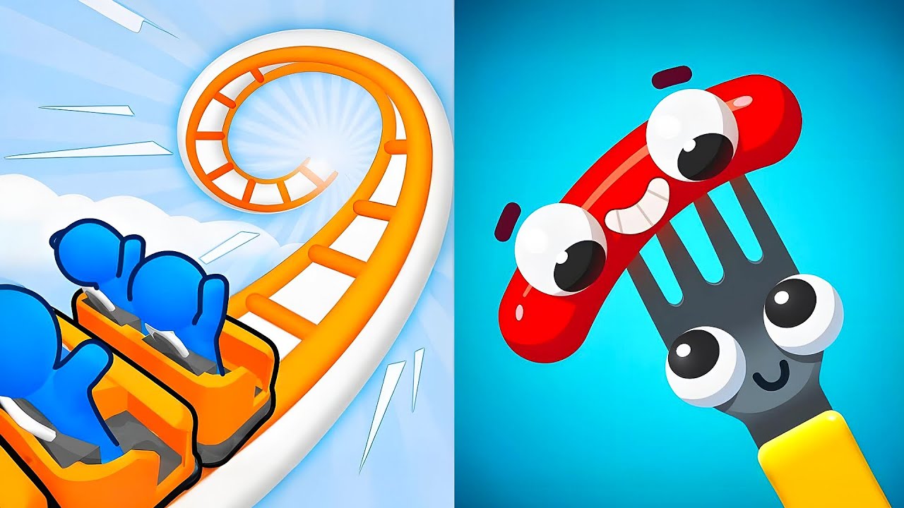 Runner Coaster vs Fork N Sausage - All Levels SpeedRun Gameplay Android iOS Ep1