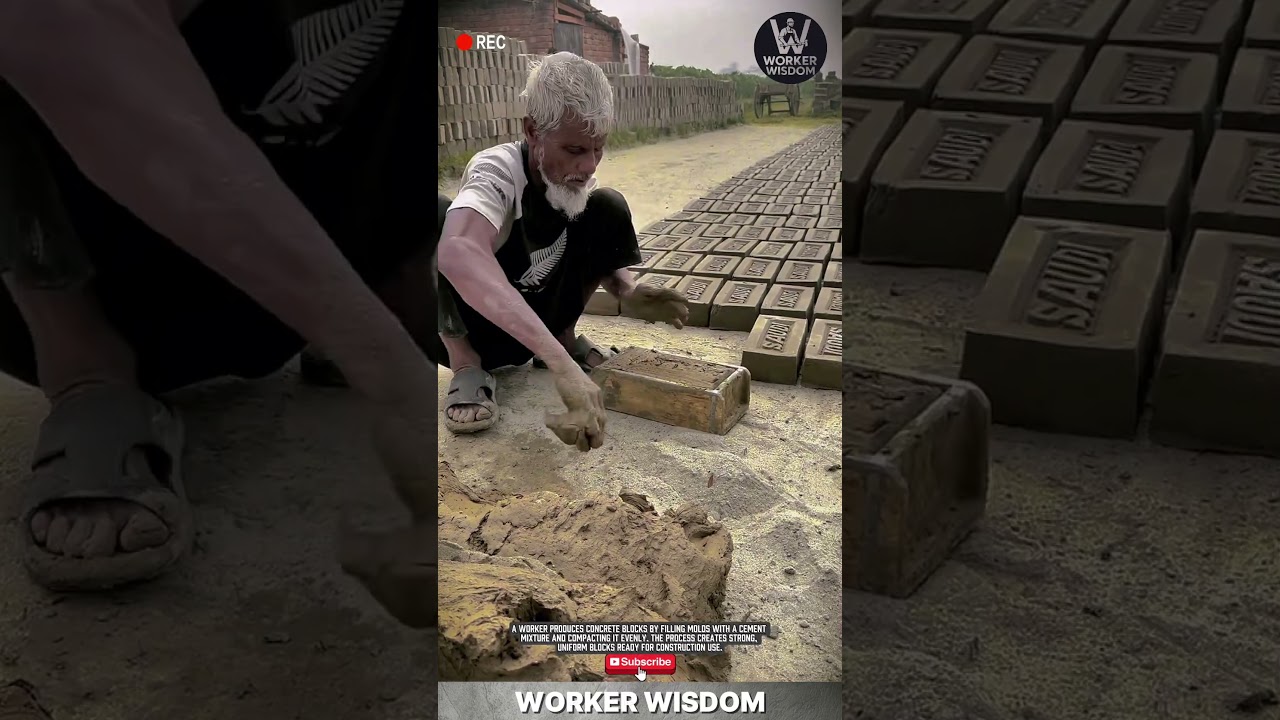 Concrete Block Making 🧱 | Manual Batako Production 