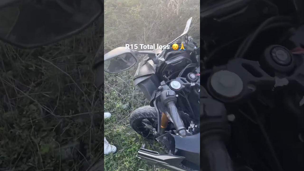 R15 total loss 😞😱🙏 #youtubeshort #viral #bike #shortvideo #accidentnews #loss #sidhumoosewala