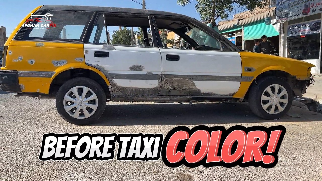 Complete restoration of a classic 1990 Toyota Corolla wagon, repainted from its original taxi color.