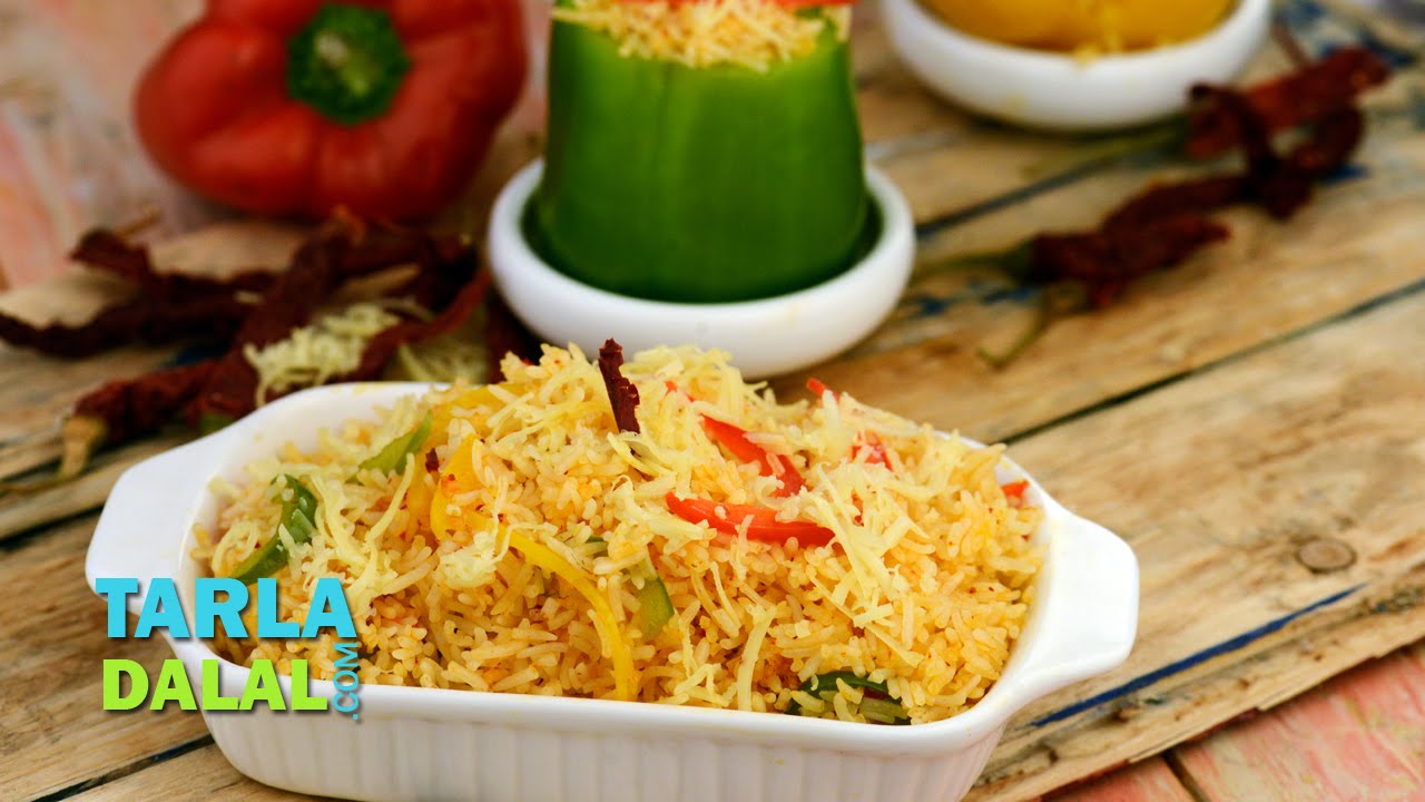 Cheesy Pepper Rice / No Onion| No Garlic | Jain Vegetarian Rice, Recipe in Hindi by Tarla Dalal