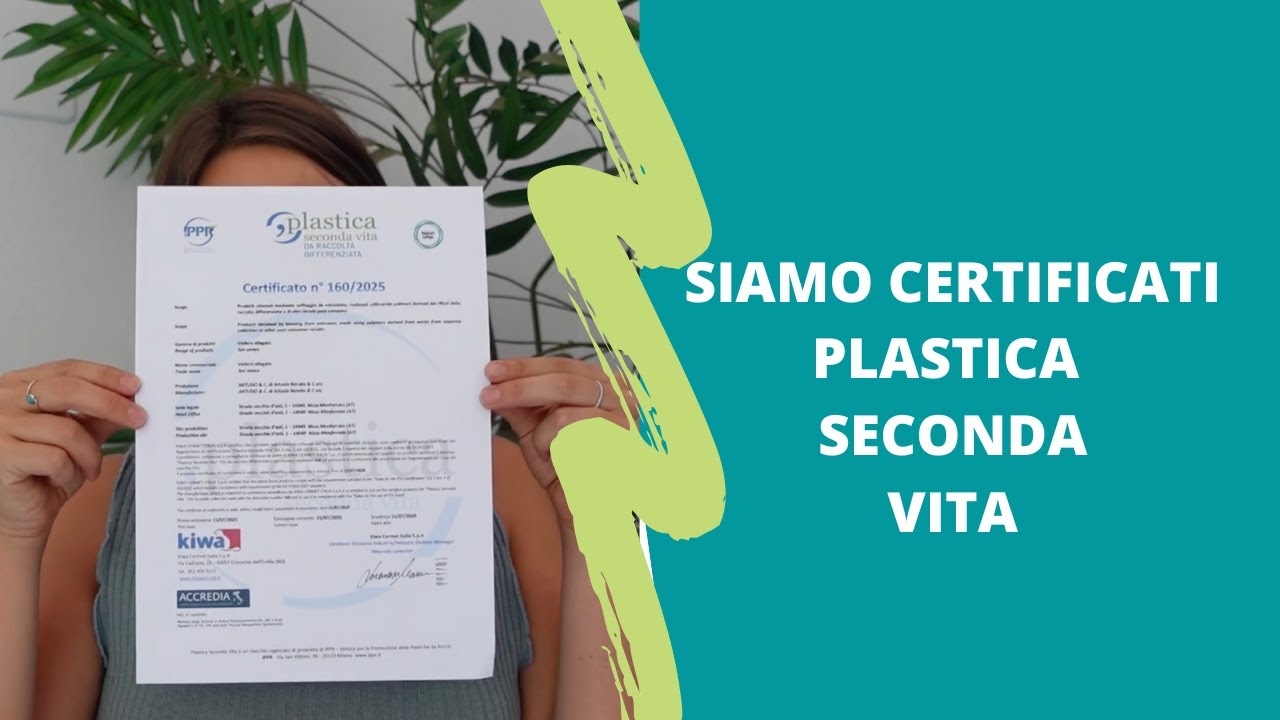 Siamo certificati PLASTICA SECONDA VITA!