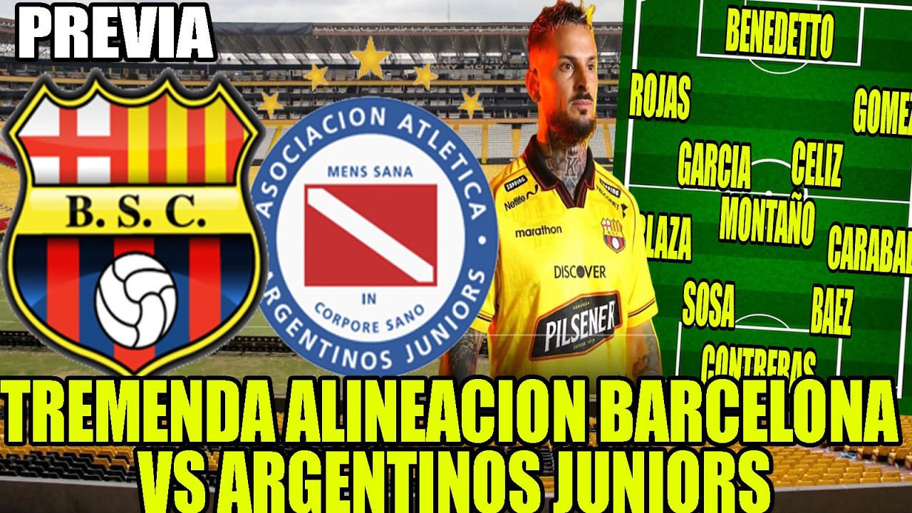 ESTA ES LA TREMENDA ALINEACION DE BARCELONA PARA ENFRENTAR A ARGENTINOS JUNIORS POR LIBERTADORES
