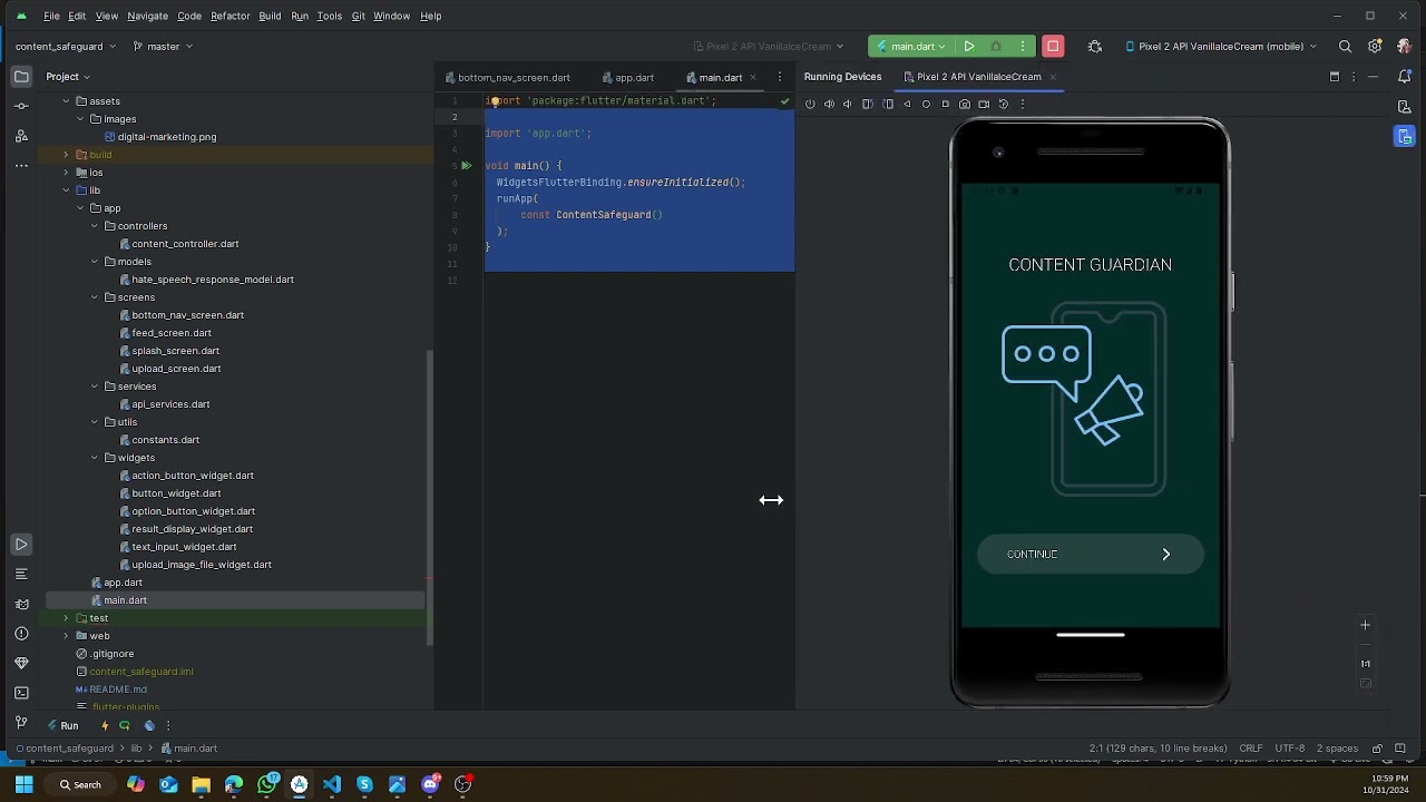 Offensive Speech and NSFW Image Detection App - Flutter Project (Content Guardian )