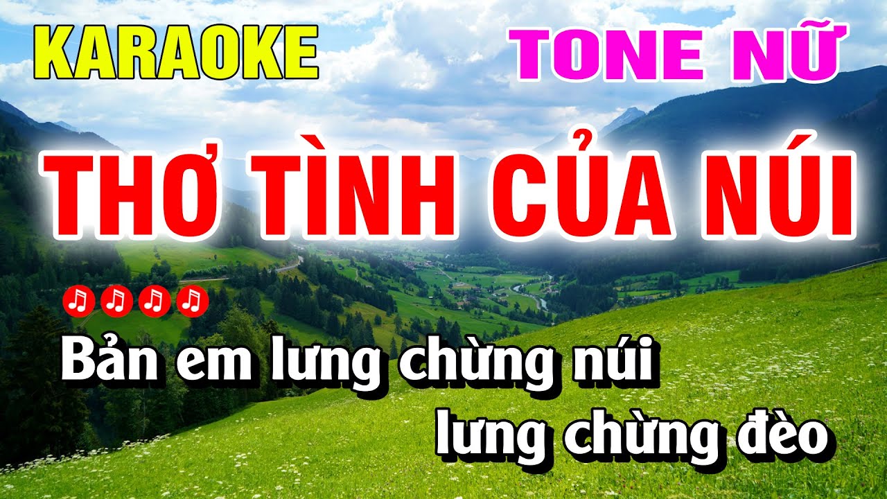 Karaoke  Thơ Tình Của Núi Tone Nữ Nhạc Sống | Hoàng Luân