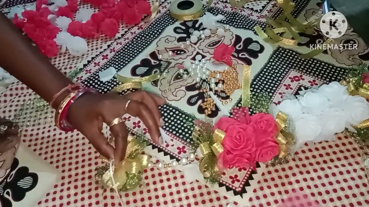 #Order wala garland#organdy cloth making a 🌹🌹#
