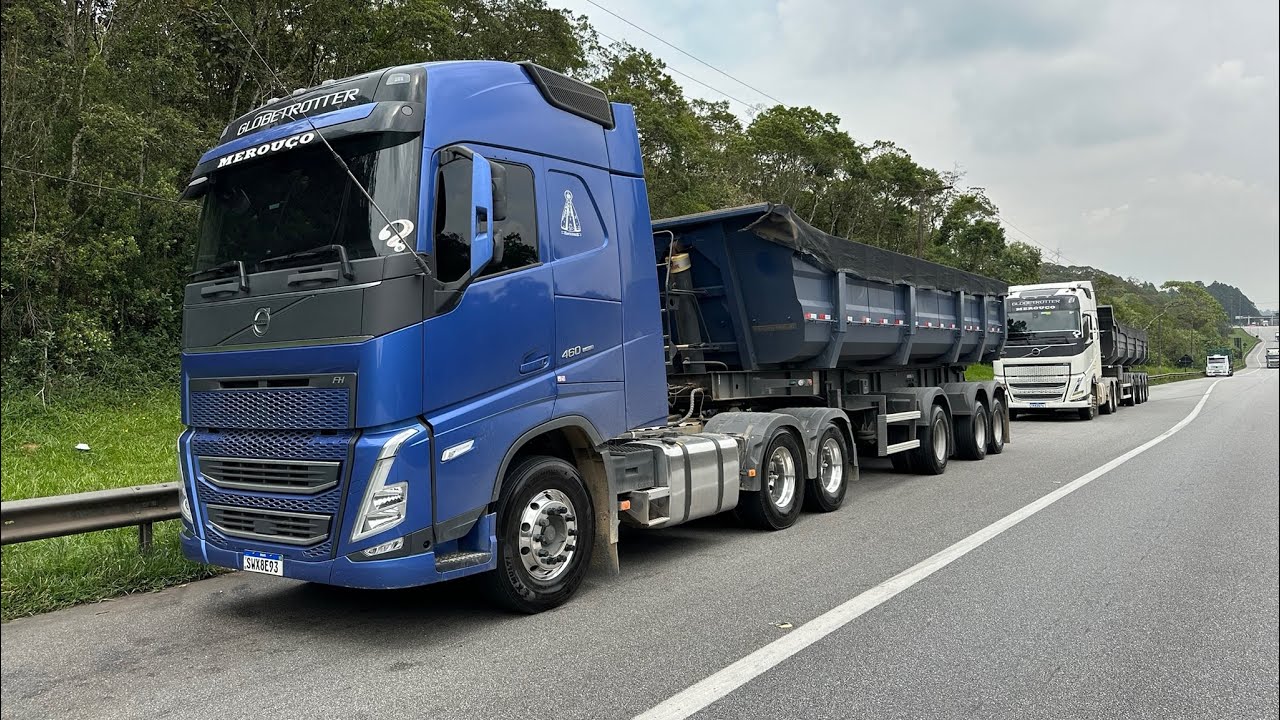 DESCENDO A ANCHIETA CARREGADO DE AREIA COM VOLVO FH 460 E VOLVO FH 500