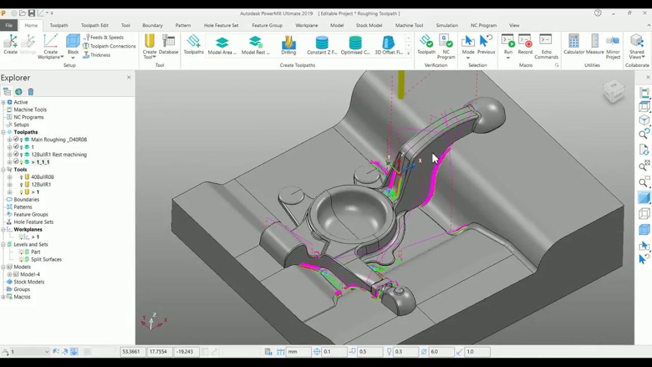 Autodesk PowerMill - Rest Machining - Model Rest Area Clearance - Tutorial 23 - Tamil