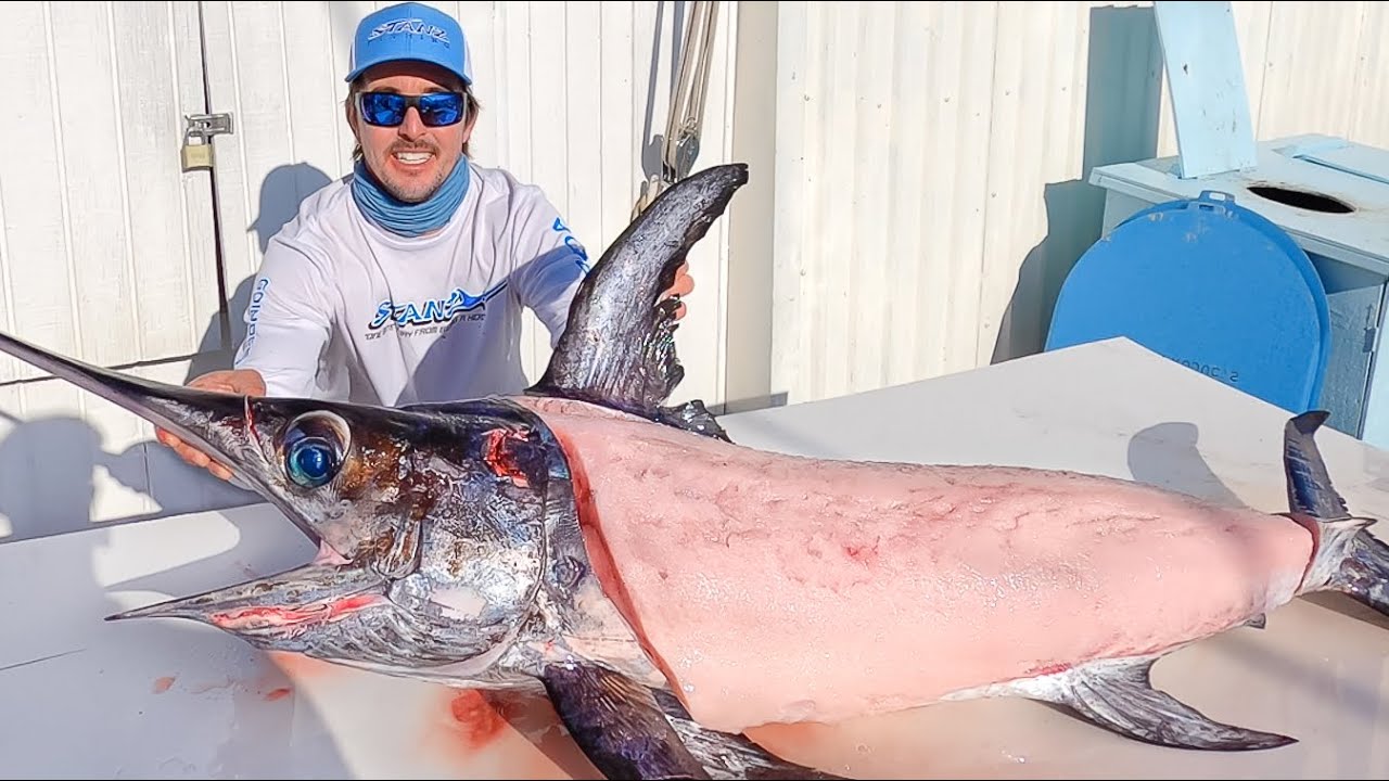 How to SKIN a Swordfish! Skinless Steaks! Catch/Clean/Cook on the Traeger
