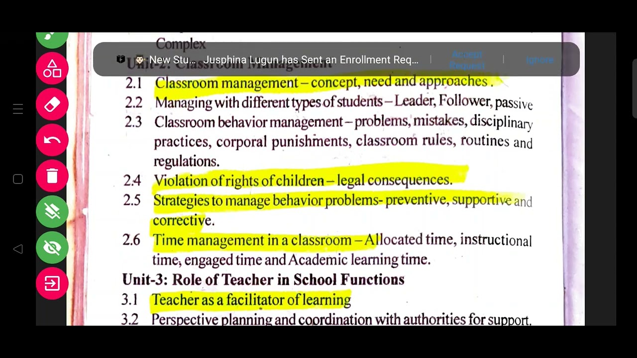 Syllabus and selective discussion for Classroom management leadership and action research (paper-8)