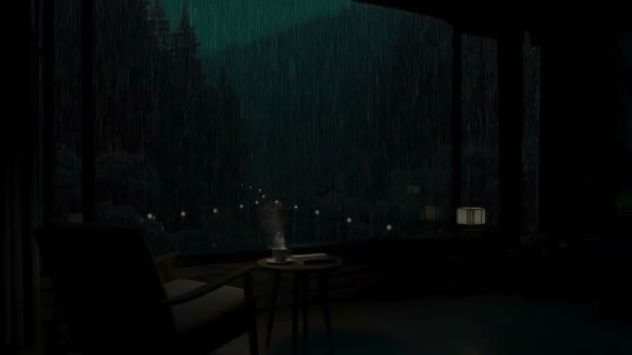 Endless Night Rain Creating a Soft Dark Space for Rest and Focus
