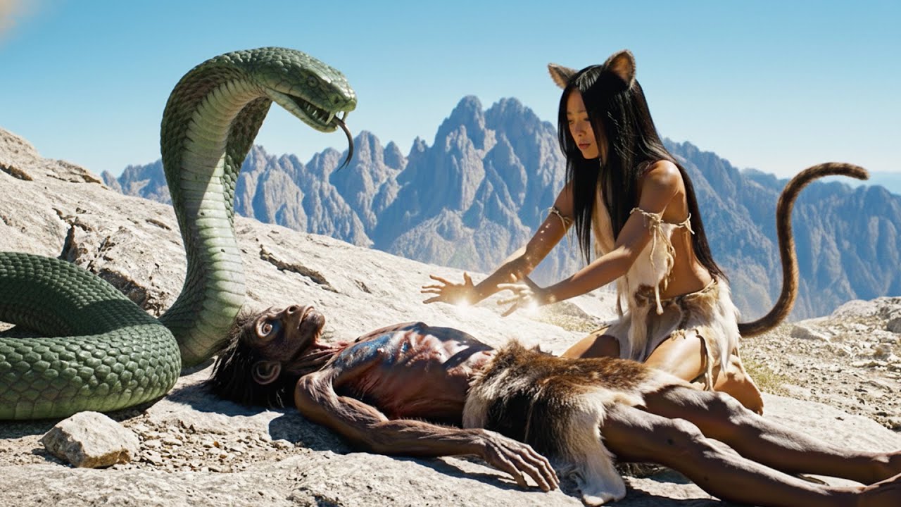 Prehistoric Mountains Survival | Cat Woman vs Giant Cobra to Save an Early Human