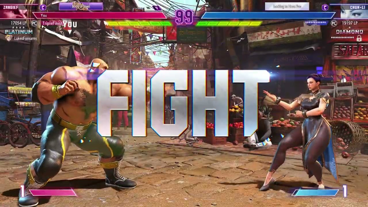 Humiliating my friend's Chun-Li (I was down 4-10 before this match)