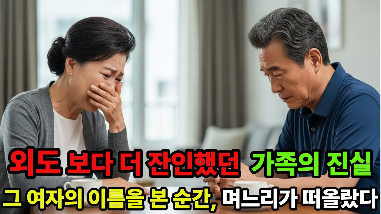 외도보다 더 잔인했던 가족의 진실. 그 여자의 이름을 본 순간,,, 며느리가 떠올랐다.