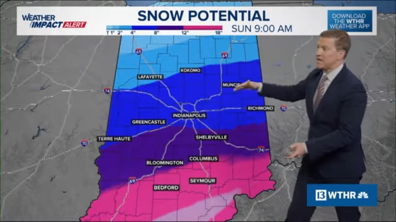 Saturday morning update on weekend snowstorm coming to Indiana | 13Weather | Jan. 24, 2026