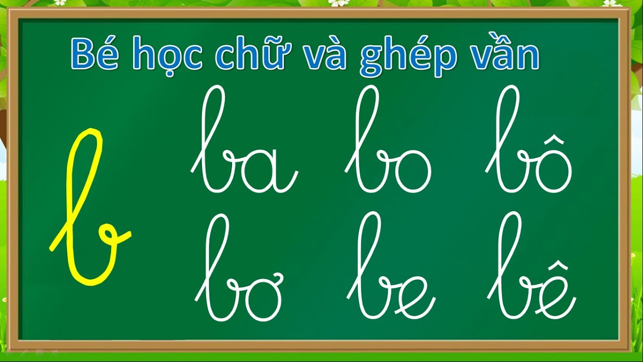 Thanh nấm - Học chữ cái tiếng việt, học đánh vần và ghép vần với chữ b (a, à, o, ố, ơ, u, i, ê, é)