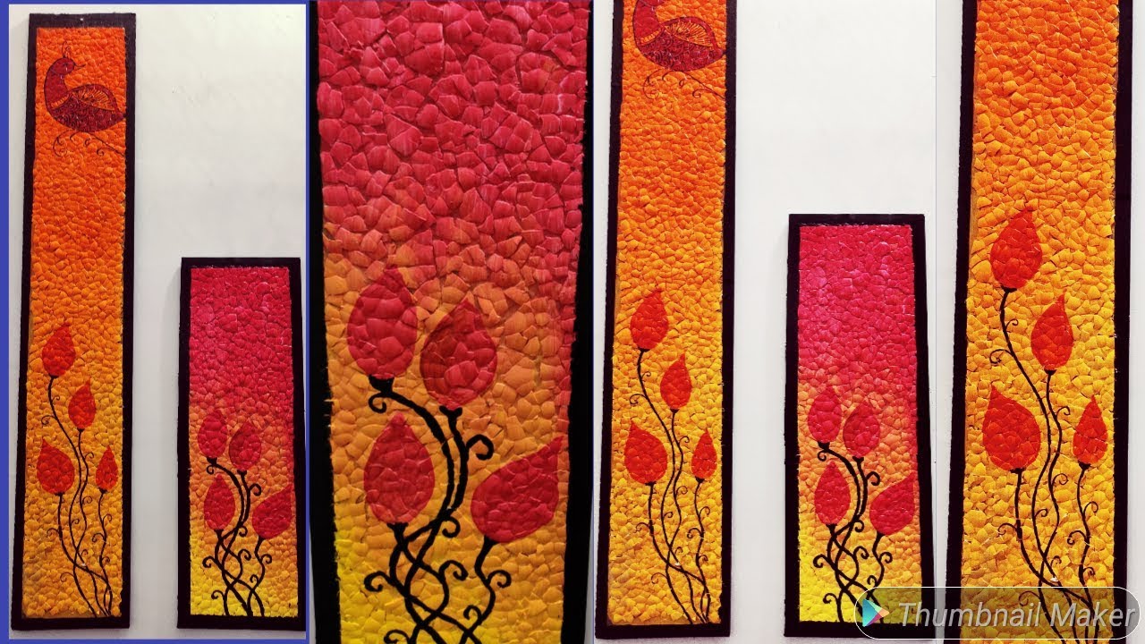 Eggshell Mosaic Painting Idea/Recycling Eggshell/best out of waste/wall decorations idea
