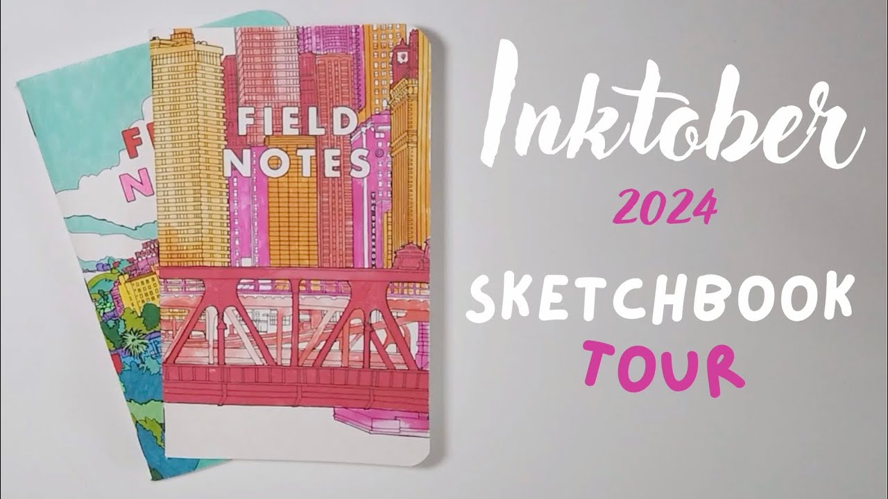 Inktober 2024 Sketchbook Tour - Field Notes sketchbooks (Los Angeles and Chicago editions).