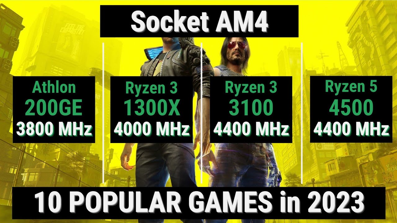 Athlon 200GE vs Ryzen 3 1300X vs 3100 vs 4500 = 10 GAMES in 2023