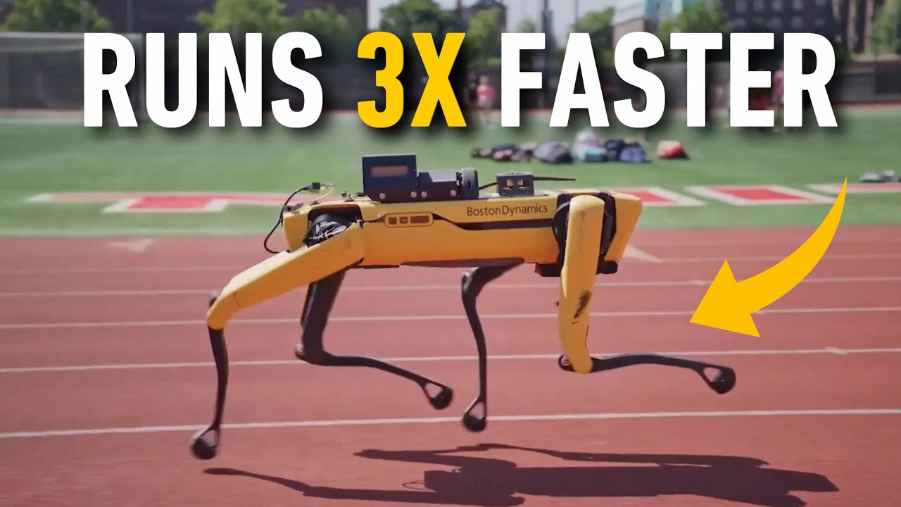 Watch Boston Dynamics Spot RUN 3X Faster with All Four Legs in the Air!