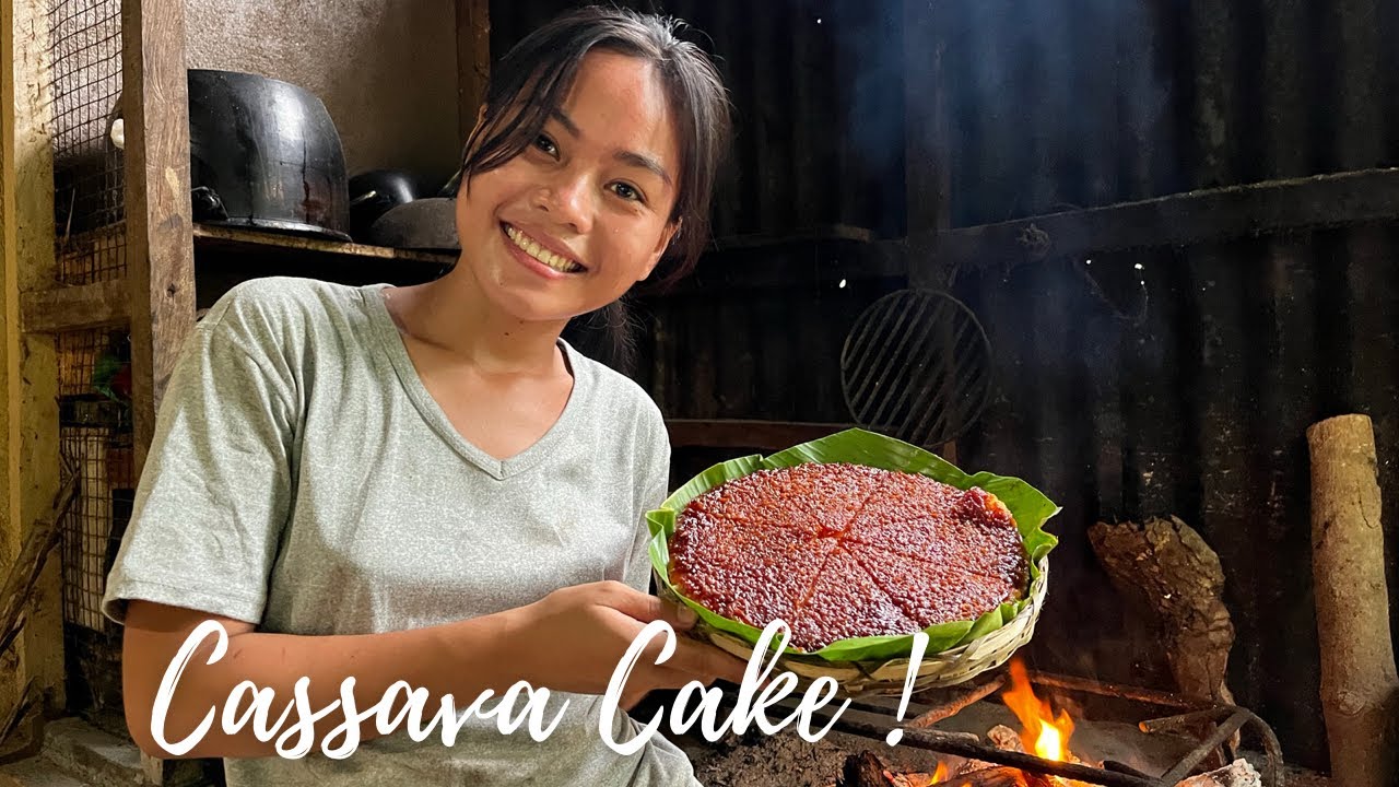 Cassava cake made from fresh ingredients (No Oven Cake) Bohol, Philippines