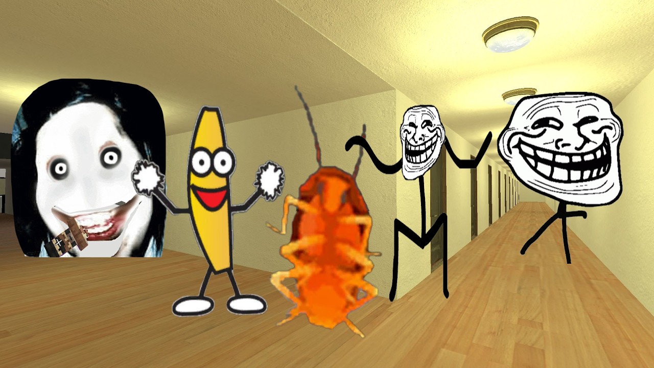 Cockroach Super,Jeff the Killer,Banana Dancing And Dancing Troll Nextbot In The Hotel Gmod!