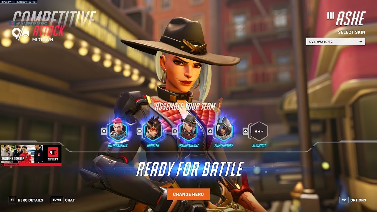 SUREFOUR ASHE GOD OVERWATCH 2 SEASON 4 TOP 500 GAMEPLAY