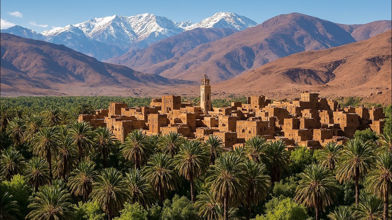 واحات سكورة بين جبال الاطلس الكبير والمتوسط .