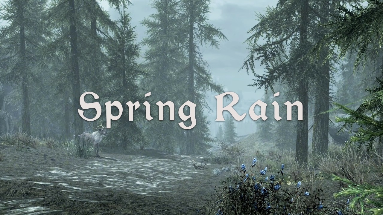 Spring Rain | Skyrim Deep Relaxing Music and Ambience