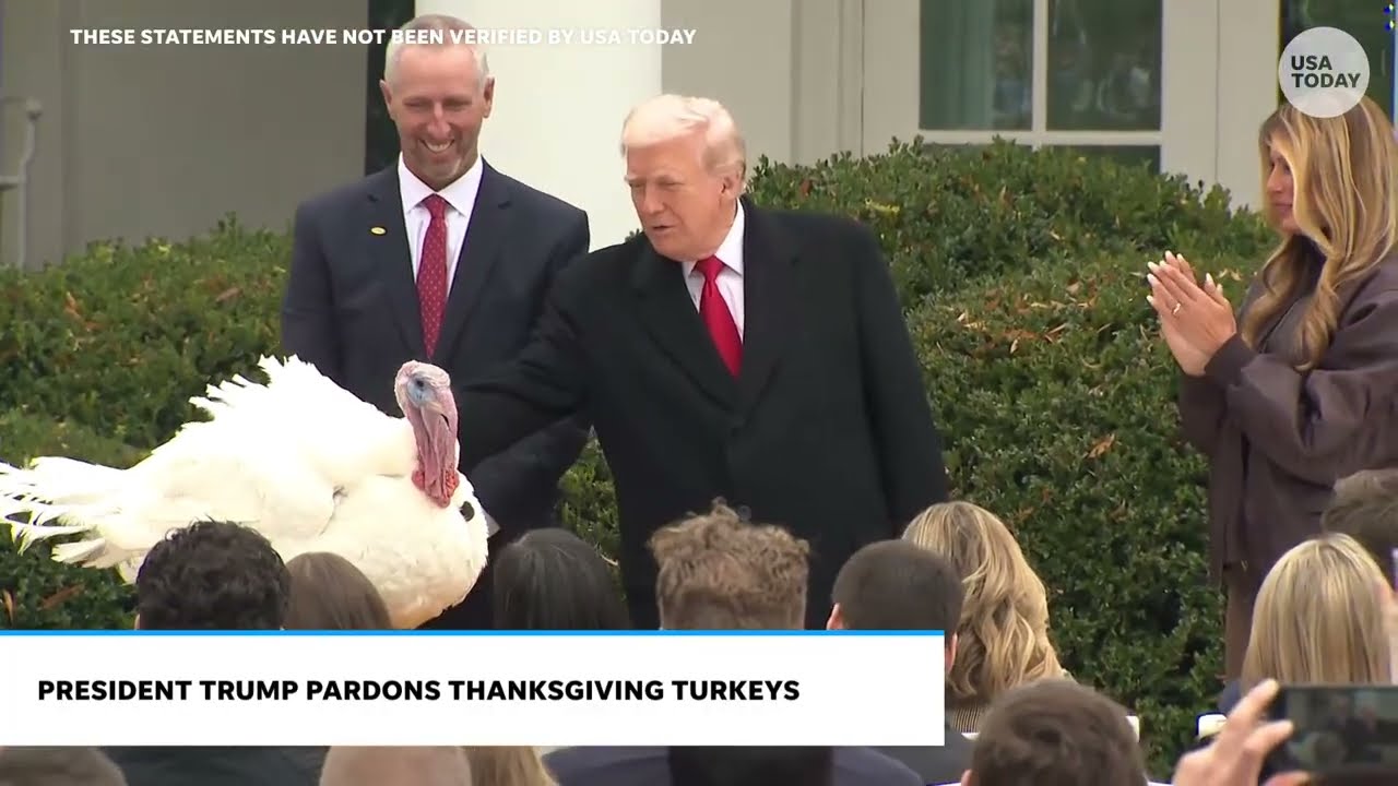 Trump pardons turkey named 'Gobble' at White House Thanksgiving ceremony