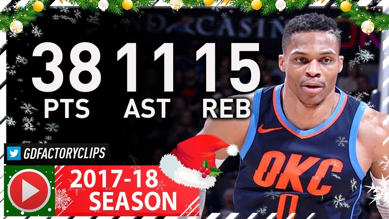 Russell Westbrook Triple-Double Full Highlights vs Mavericks (2017.12.31) - 38 Pts, 15 Reb, 11 Ast