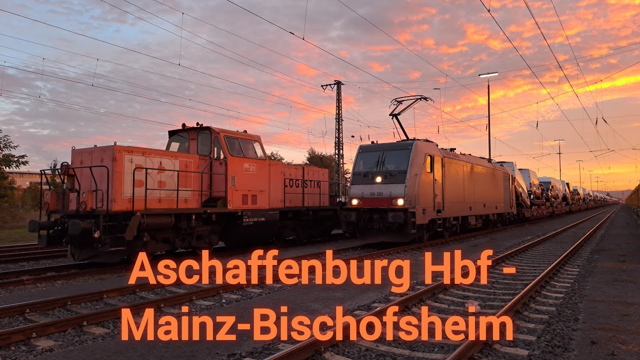 Von Aschaffenburg Hbf nach Mainz - Bischofsheim, Umleitung mit dem Rheine Zug