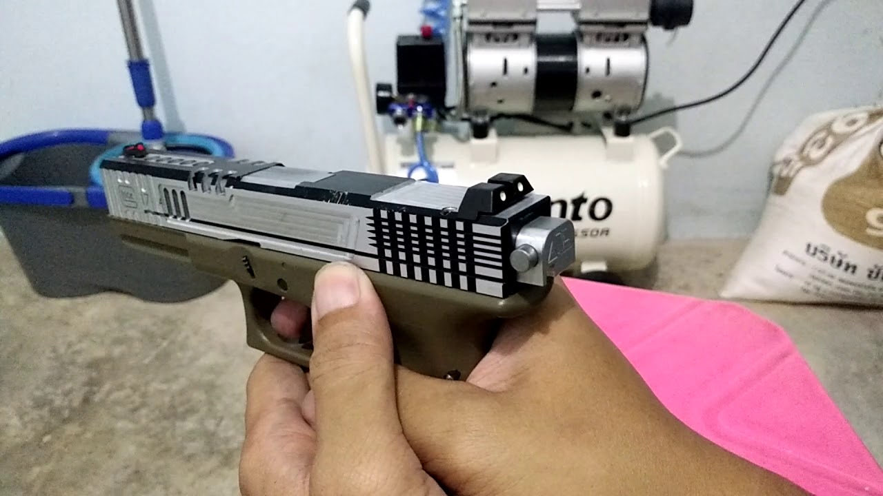 TOKYO MARUI GLOCK 17 AIRSOFT TEST ADS FULL AUTO SWITCH SELECT SEMI - FULL AUTO.