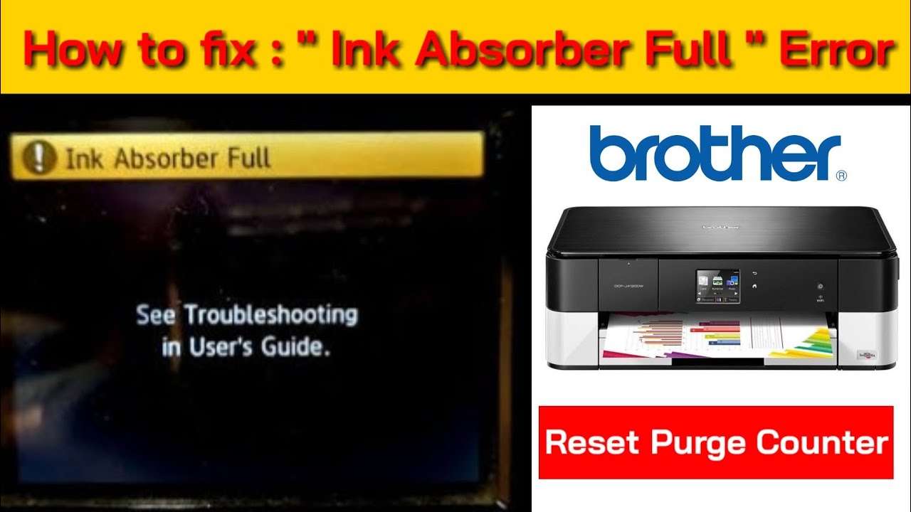 Fix ink absorber full error on brother printers MFC-J4120DW حل مشكل امتلاء ممتص الحبر  لطابعات برذر