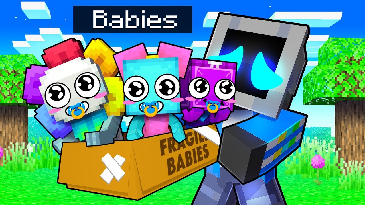 Adopting BABY DANDY WORLD in Minecraft!