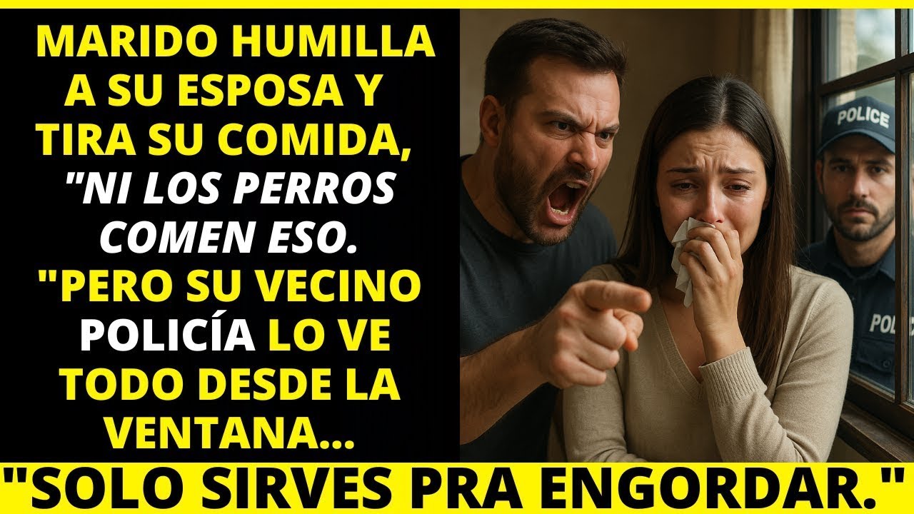 MARIDO HUMILLA A SU ESPOSA Y TIRA SU COMIDA, PERO SU VECINO POLICÍA LO VE TODO DESDE LA VENTANA