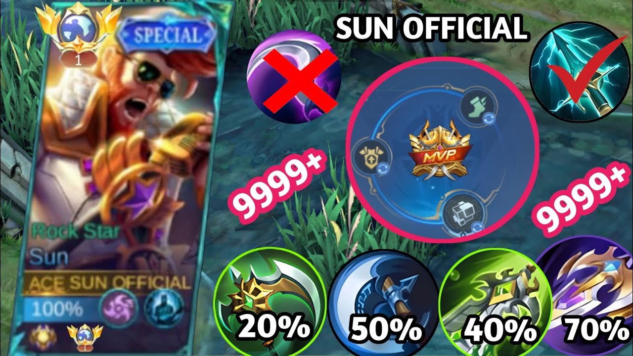 SUN FULL DAMAGE EMBLEM & BUILD TERBARU l MOBILE LENGENDS 