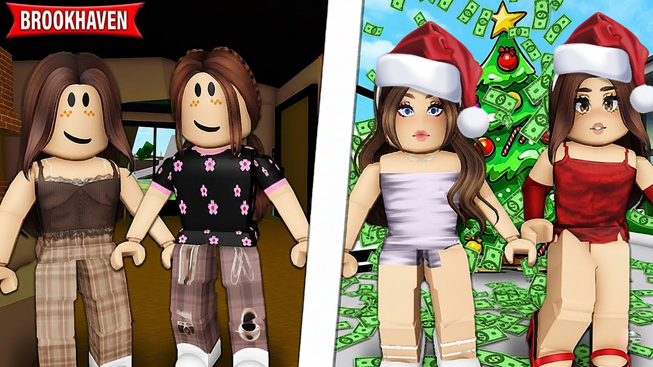 AS IRMÃS FICARAM RICAS NA NOITE DE NATAL | Historinhas Brookhaven RP | Roblox