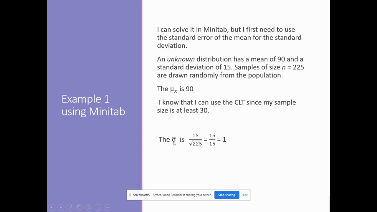 CLT for Means Example 1