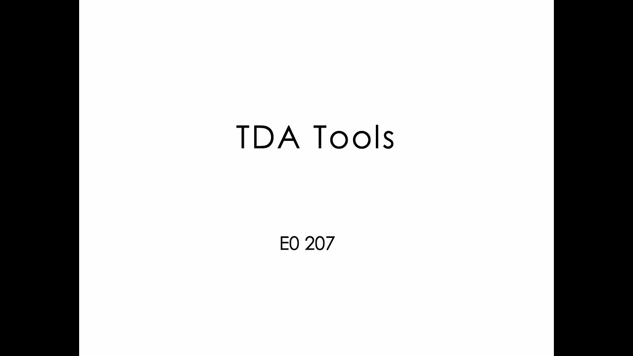 E0 207 : Computational Topology : TDA Tools