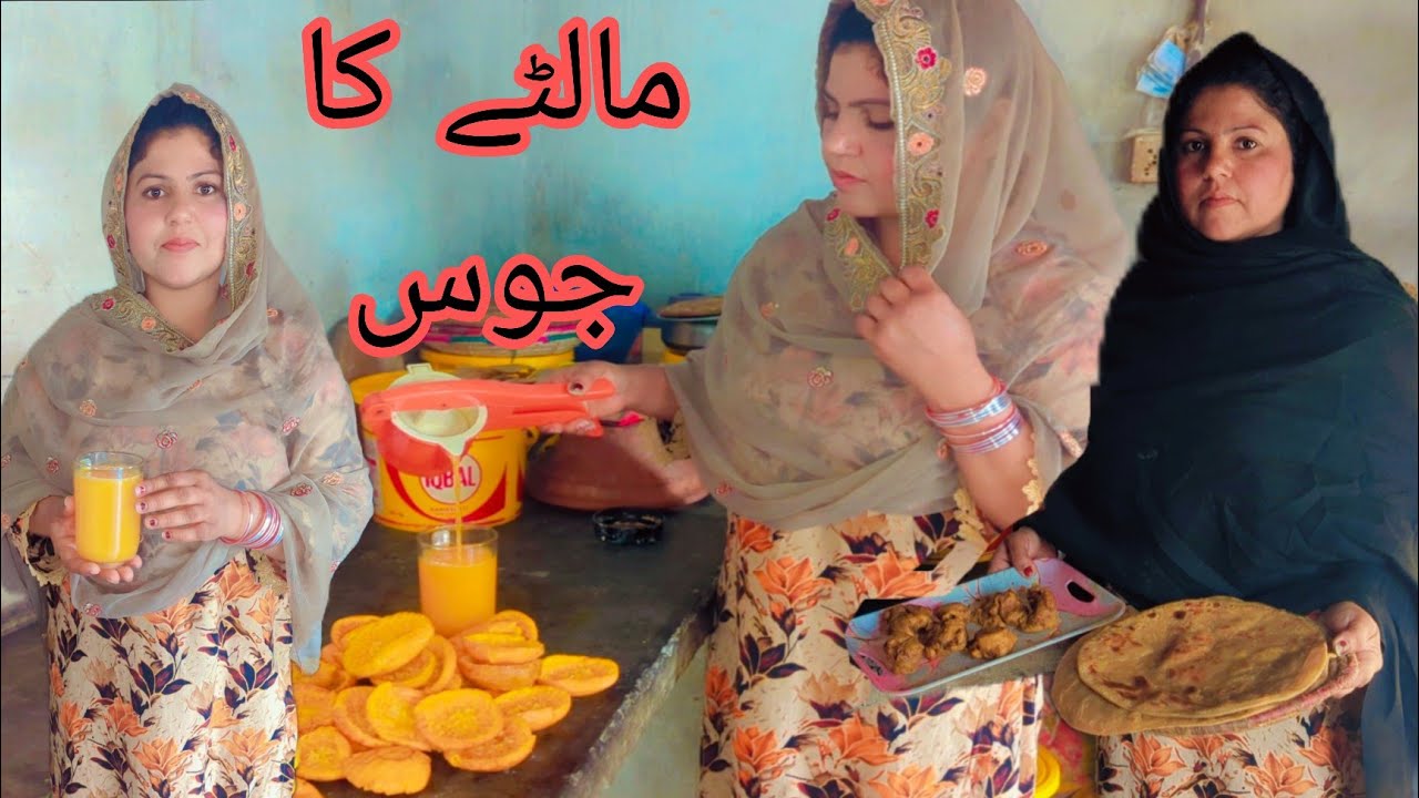 Chicken pakoras for breakfast, malt juice for lunch, Kanza Village Life Family Vlog