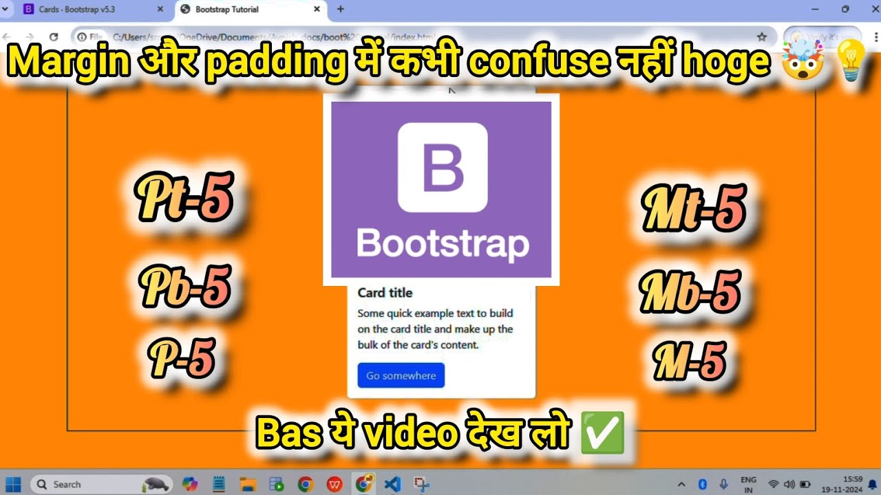 Learn Margin, Padding In 4 Minutes✅💡 || Bootstrap Classes || #webdevelopment
