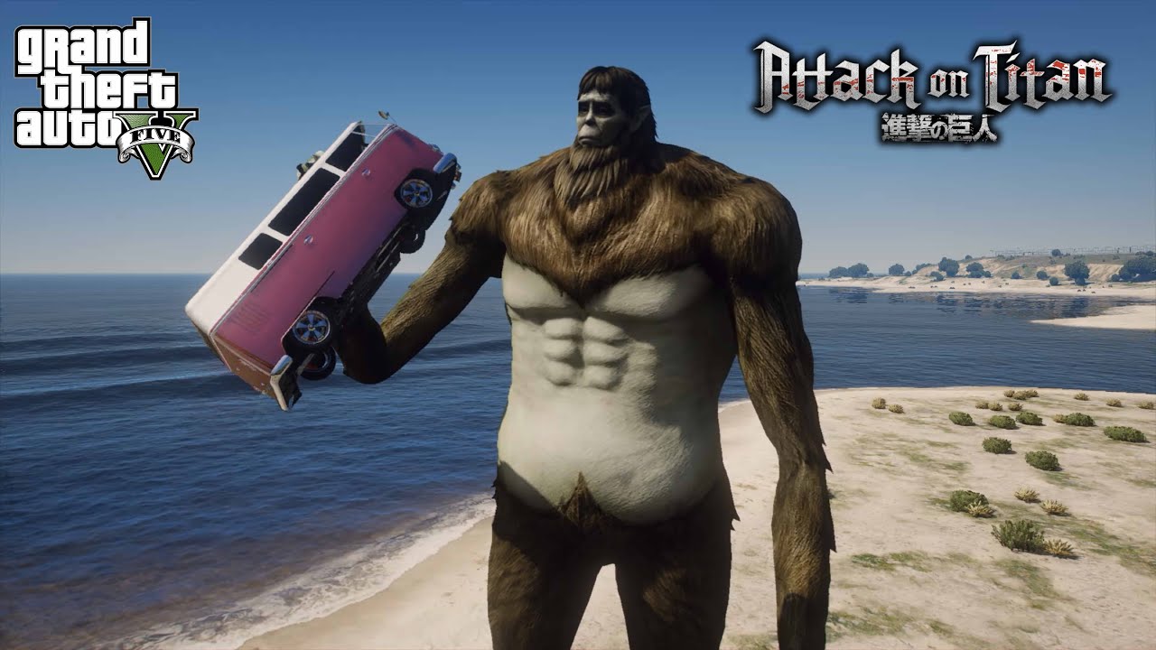 GTA 5 - Beast Titan (Attack on Titan mod)