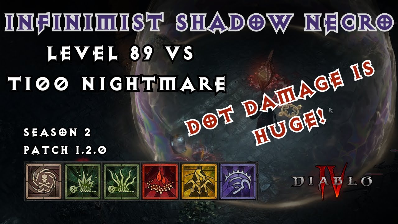 INFINIMIST NECRO IS INSANE! T100 Nightmare Dungeon vs Level 89 Shadow DoT Necromancer (build after)