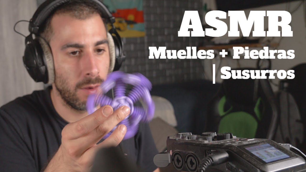 ASMR Ruidos con accesorios de piñata y piedras negras | Susurros, tapping suave y spinner plástico